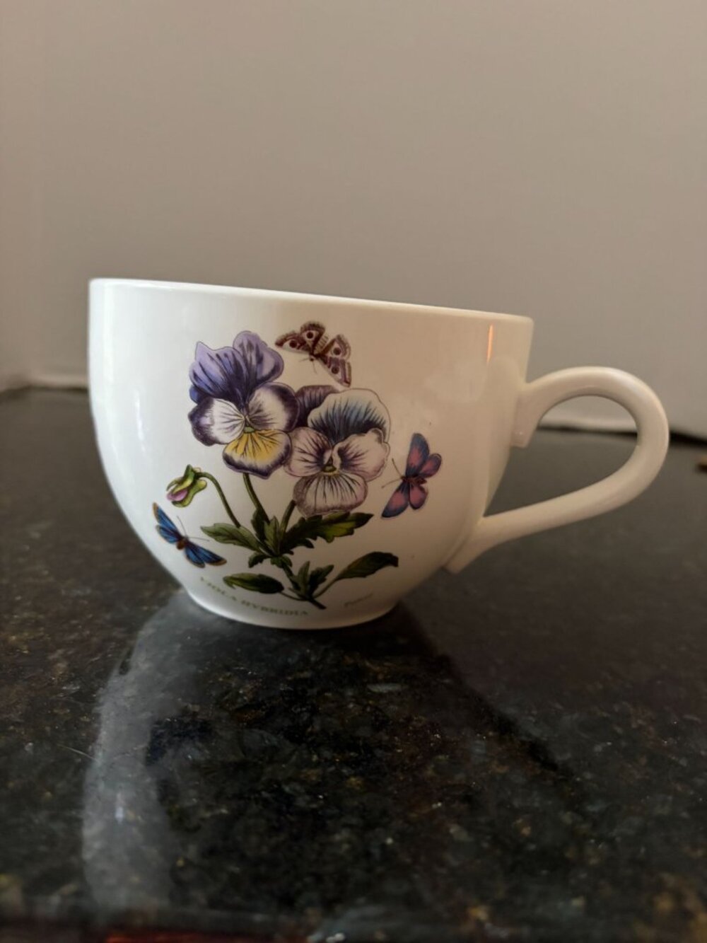 Portmeirion Botanic Garden 5" Wide, Ceramic Pansy Jumbo Coffee Cup
